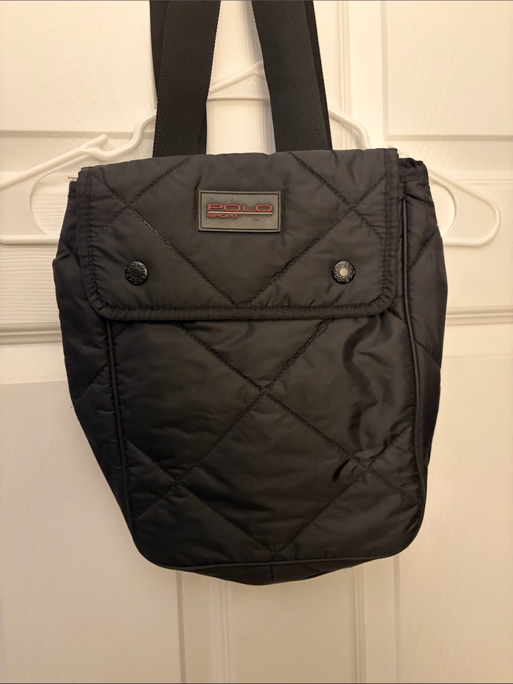 Polo by Ralph Lauren Black Quilted Crossbody Messenger Bag
